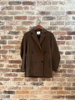 Vince Double-Breasted Brown Blazer